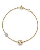 Diamond Double Disc Bracelet In 14k White And Yellow Gold, .16 Ct. T.w.