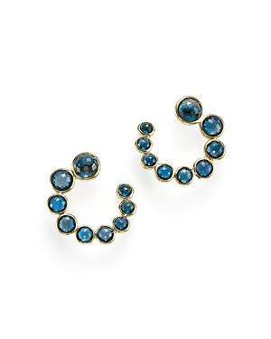 Ippolita 18k Gold Lollipop Spiral Stone Earrings With London Blue Topaz