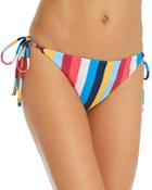 Shoshanna Clean Triangle Rainbow Stripe Bikini Bottom