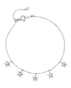 Diamond Star Charm Bracelet In 14k White Gold, .20 Ct. T.w.
