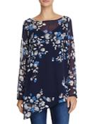 Sioni Sheer Floral Print Tunic Top - Compare At $90