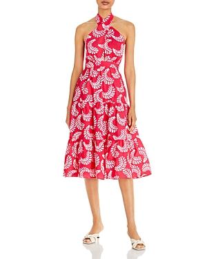 Aqua X Studio 189 Leaf Print Halter Midi Dress - 100% Exclusive
