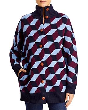 Tory Burch Chevron Sweater Coat