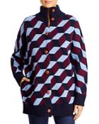 Tory Burch Chevron Sweater Coat