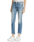 Mother Flirt Fray Rigid Jeans In Cold Feet