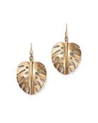 Annette Ferdinandsen Design 14k Yellow Gold Palm Leaf Drop Earrings
