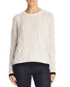 Velvet By Graham & Spencer Tipped Cable-knit Sweater - 100% Exclusive