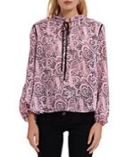 Maje Apollo Tie Neck Paisley Top