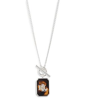 Lauren Ralph Lauren Tortoise Logo Pendant Necklace, 17