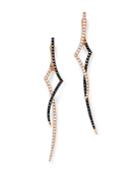 Own Your Story 14k Rose Gold Flow Black & White Diamond Cubist Accenture Drop Earrings