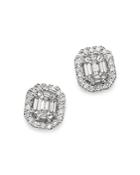 Bloomingdale's Diamond Mosaic & Halo Stud Earrings In 14k White Gold, 1.0 Ct. T.w. - 100% Exclusive