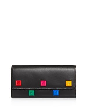 Salvatore Ferragamo Studio Rainbow Stud Leather Continental Wallet
