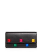 Salvatore Ferragamo Studio Rainbow Stud Leather Continental Wallet