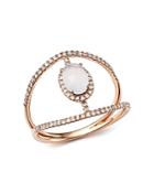 Meira T 14k Rose Gold Chalcedony Cage Ring With Diamonds