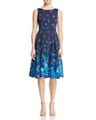 Adrianna Papell Printed Fit And Flare Dress