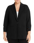 Vince Camuto Plus Ponte Ruched-sleeve Blazer