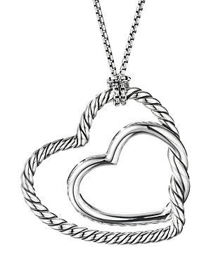 David Yurman Sterling Silver Continuance Heart Necklace, 36