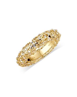 Hueb 18k Yellow Gold Estelar Diamond Openwork Bangle Bracelet