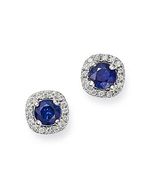 Bloomingdale's Blue Sapphire & Diamond Stud Earrings In 14k White Gold - 100% Exclusive