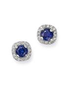 Bloomingdale's Blue Sapphire & Diamond Stud Earrings In 14k White Gold - 100% Exclusive