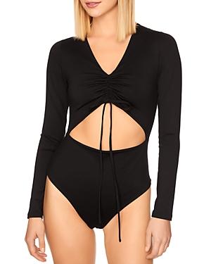 Susana Monaco Open Front Ruched Bodysuit