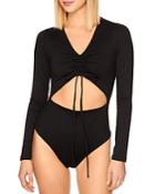 Susana Monaco Open Front Ruched Bodysuit