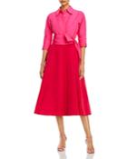 Teri Jon By Rickie Freeman Two Tone Taffeta Shirt Dress