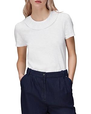 Whistles Matilda Eyelet Collar Tee