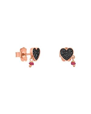 Tous Jeweled Heart Stud Drop Earrings