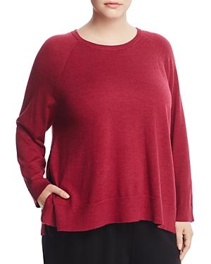Eileen Fisher Plus Raglan Sleeve Wool Sweater