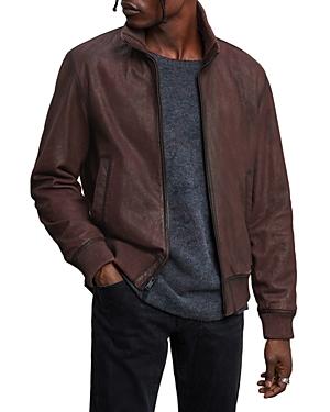 John Varvatos Star Slim Fit Dani Zip Front Leather Jacket