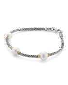 Lagos 18k Gold And Sterling Silver Luna Rope Bracelet With Cultured Freshwater Pearls
