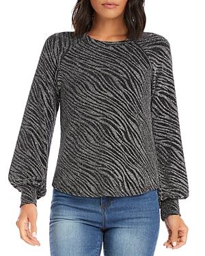 Karen Kane Metallic Print Blouson Sleeve Top