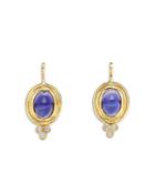 Temple St. Clair 18k Yellow Gold Classic Iolite & Diamond Temple Drop Earrings