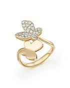 Diamond Butterfly Ring In 14k Yellow Gold, .50 Ct. T.w.