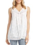 Karen Kane Mixed Lace Eyelet Top