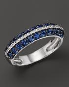 Sapphire And Diamond Band In 14k White Gold - 100% Exclusive