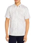 Theory Irving Tropical Print Regular Fit Short Sleeve Button-up Shirt
