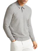 Ted Baker Long Sleeve Knitted Textured Polo