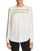Kate Spade New York Embroidered Swiss-dot Cotton Top