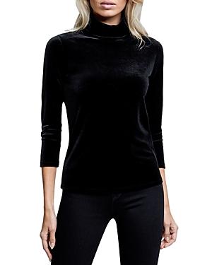 L'agence Aja Velour Mock Neck Top