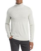 Hugo Siseono Wool & Cotton Textured Slim Fit Turtleneck Sweater