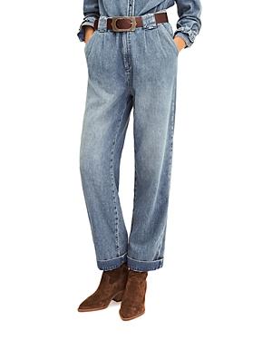 Ba & Sh Saxo Pleated Jeans In Light Used Blue