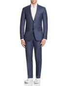 John Varvatos Star Usa Luxe Cadet Textured Solid Slim Fit Suit