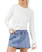 French Connection Mara Lace Cuff Sweater