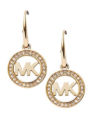 Michael Kors Pave Logo Earrings
