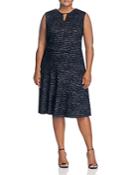 Nic And Zoe Plus Tweed Jacquard Keyhole Dress