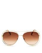 Chloe Women's Carlina Aviator Sunglasses, 61mm
