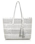 Milly Laser Cut Leather Tote