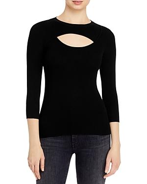 T Tahari Cutout Ribbed Sweater